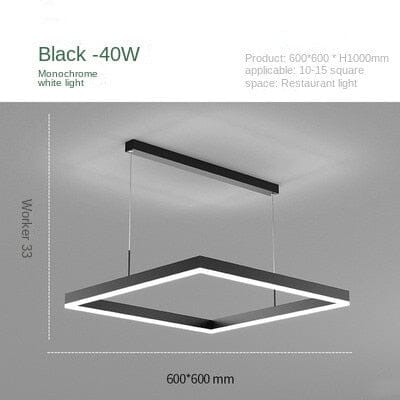 Square Geometric Pendant Chandelier — Contemporary Design, Warm Glow