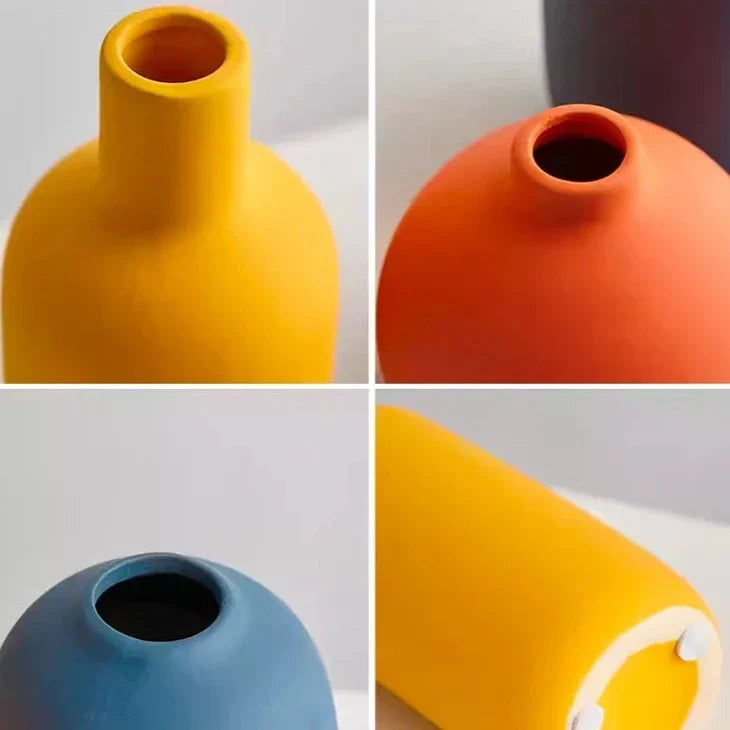 Keramikvase — handbemalt mit skandinavischen Motiven