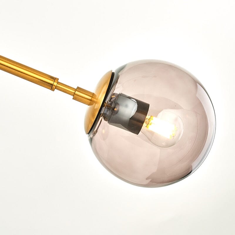 Astraeon Aluminum Glass Chandelier — Glass Ball Centerpiece In Gold Or Black Finish