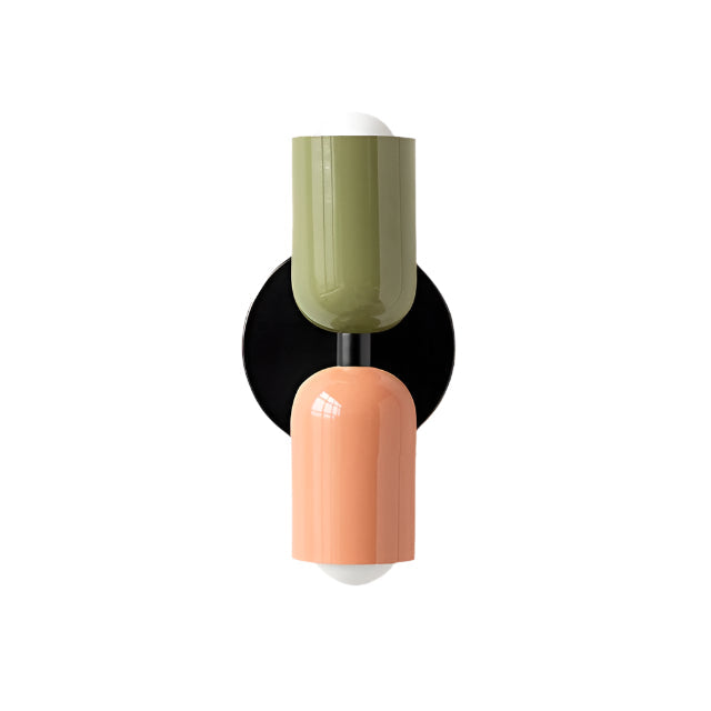 Lámpara de pared LED doble ajustable — Crema, rosa y verde