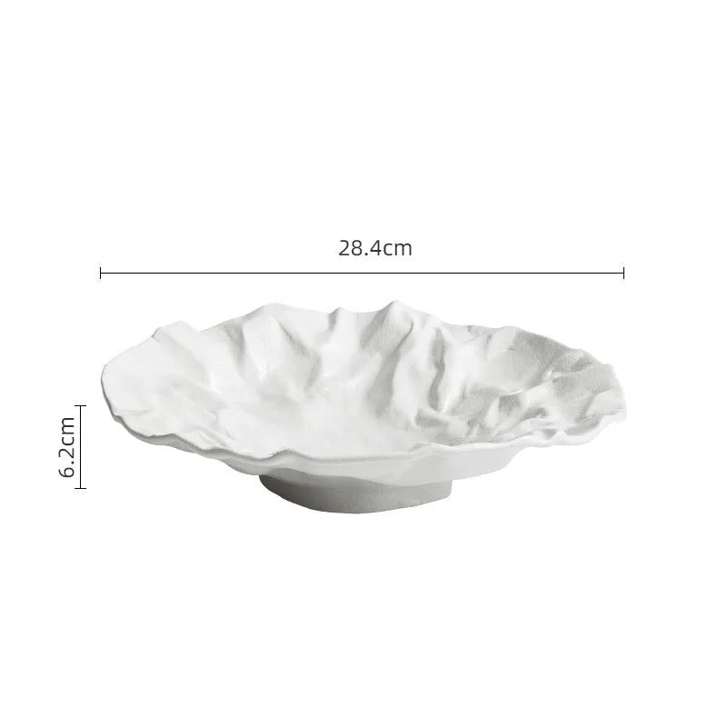 Bol ceramic - Textură ondulată, alb și negru, 23cm și 28cm
