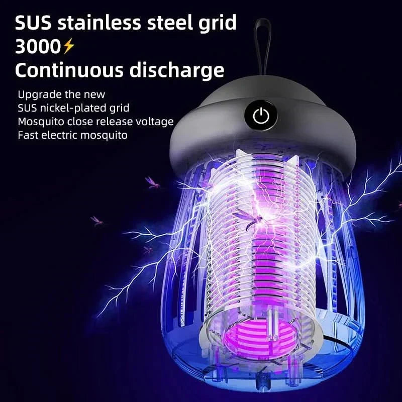 NovaGuard Mosquito Killer Lamp — 395nm UV Light, 3000V Electric Shock, Rechargeable