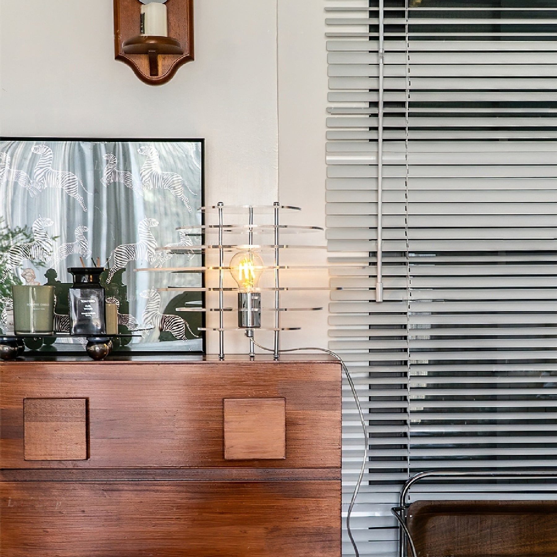 Lunaris Chrome Desk Lamp — Modern Metal and Acrylic Design