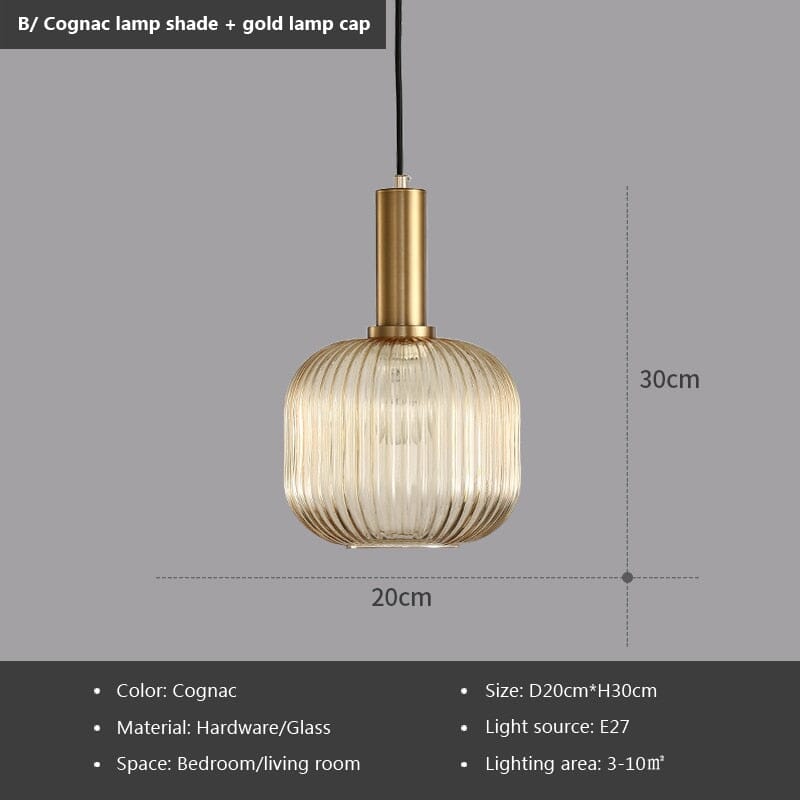 Rosalie Fluted Glass Pendant Lights — Warm Nordic Glow Design