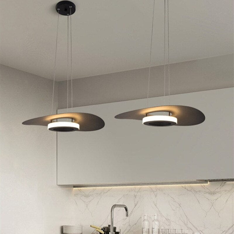 NovaLume Aluminum LED Pendant Lamp — Round Clear Glass Shades