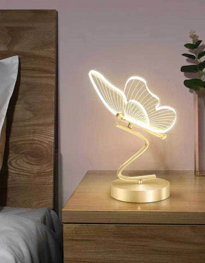 LumenBelle Contemporary Butterfly LED Table Lamp — Soft Mood Lighting