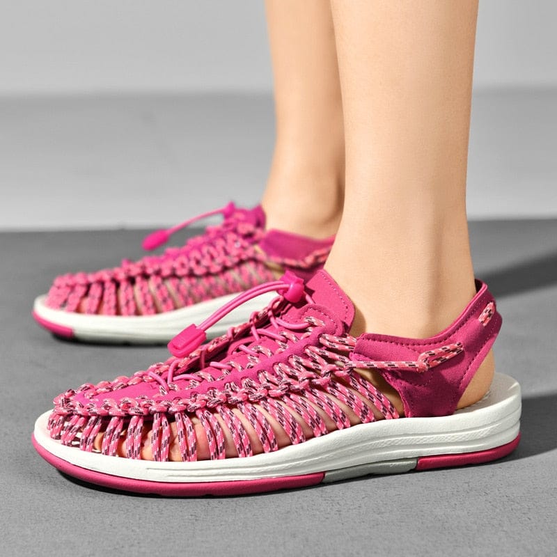 Women's Woven Sandals — Breathable, Flexible Rubber Sole