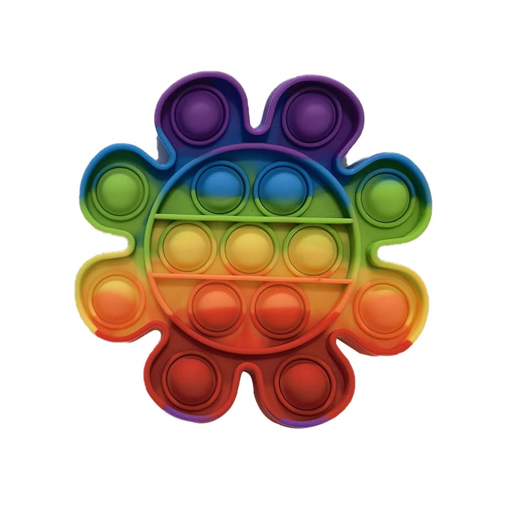 CalmWave Anti-Stress Ball — Pocket-Sized Push Pop Bubble Fidget, Rainbow