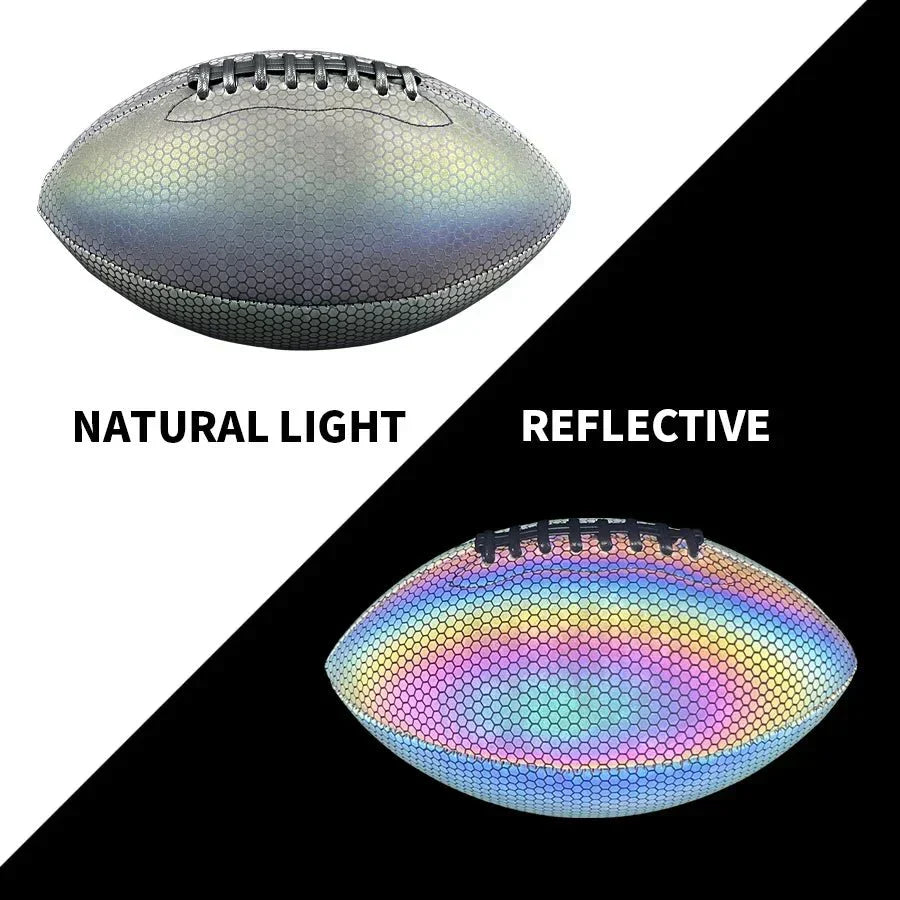 NovaGlow Size 9 American Football — Reflective Finish, Glows In The Dark