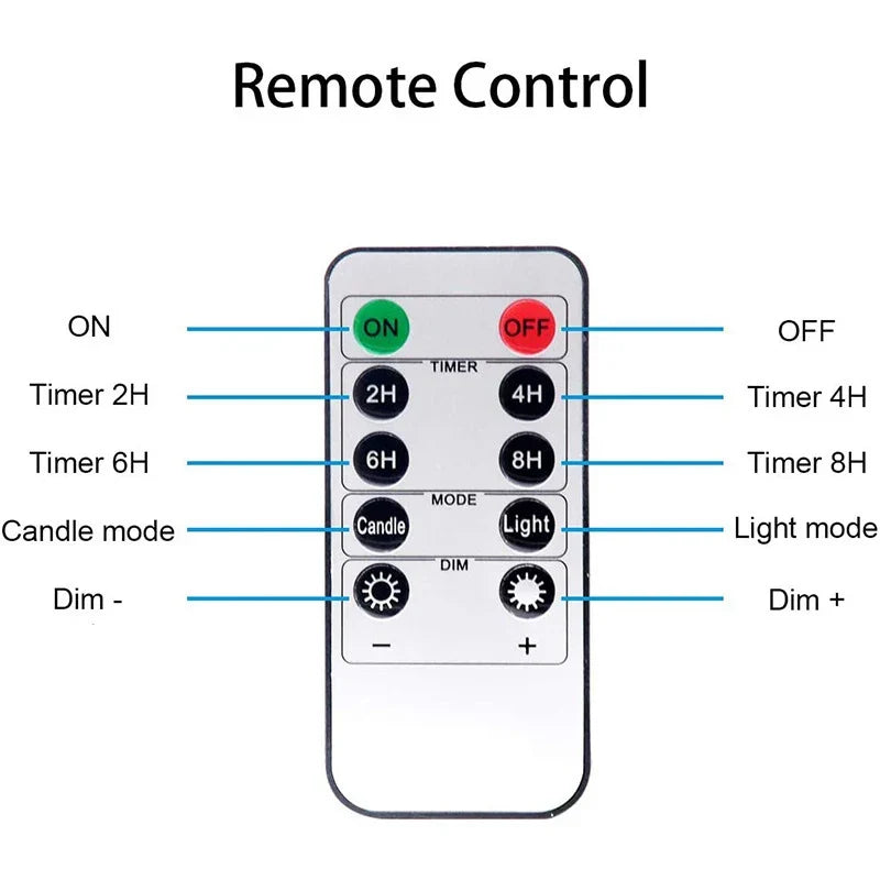 Set med 3 flamlösa LED-ljus – timer, fjärrkontroll, realistiskt flimmer