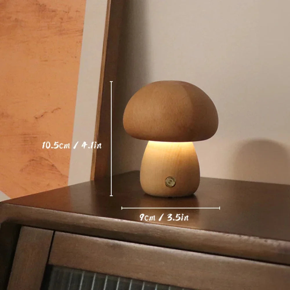 Houten paddenstoellamp — dimbaar sfeerverlichting