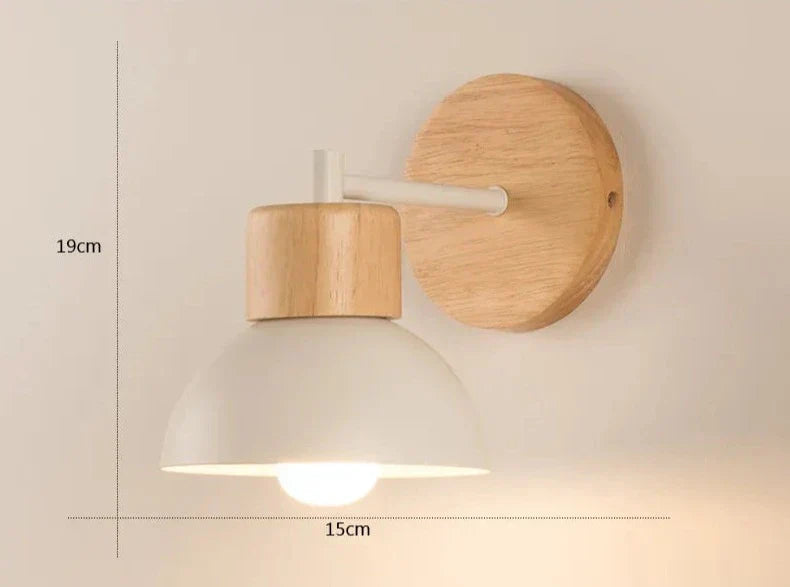 Liora Northwind Wall Lamp — Nordic Wood Finish, Bird Silhouette Detail, Adjustable LED Arm