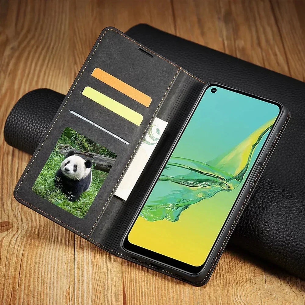 Magnetische Samsung-Leder-Klapphülle mit Kartenfach
