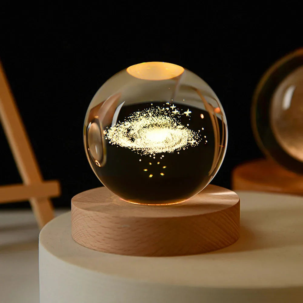 Lampada notturna a globo galattico 3D - Bagliore cosmico alimentato tramite USB