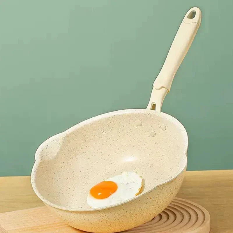 StoneNova Maifan Stone Deep Nonstick Wok Pan — Uniform Heat Distribution, Smooth Release Surface
