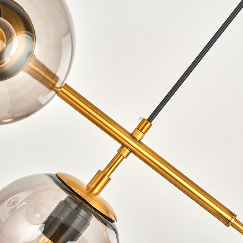 Astraeon Aluminum Glass Chandelier — Glass Ball Centerpiece In Gold Or Black Finish