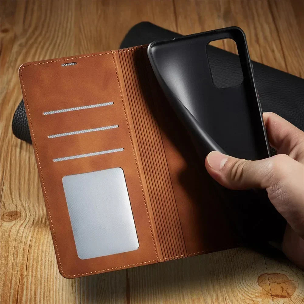 Magnetische Samsung-Leder-Klapphülle mit Kartenfach