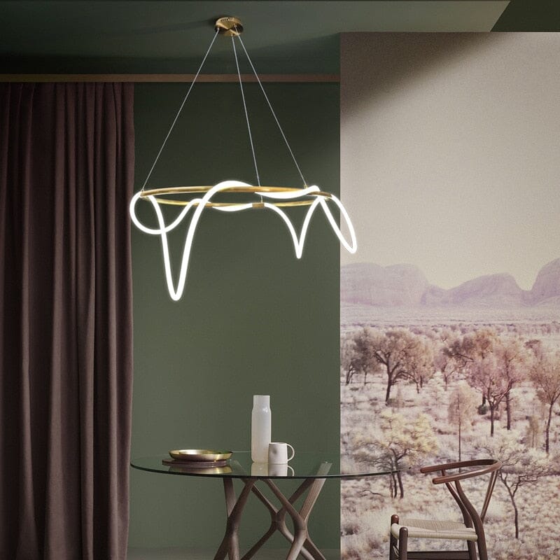 LumaTwirl LED Pendant Light — Warm Glow, Soft Shading Effect