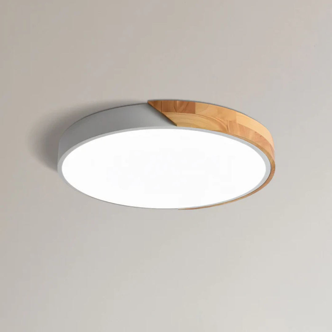 Lampă de tavan LED scandinavă din lemn - rotundă, 23 sau 30cm