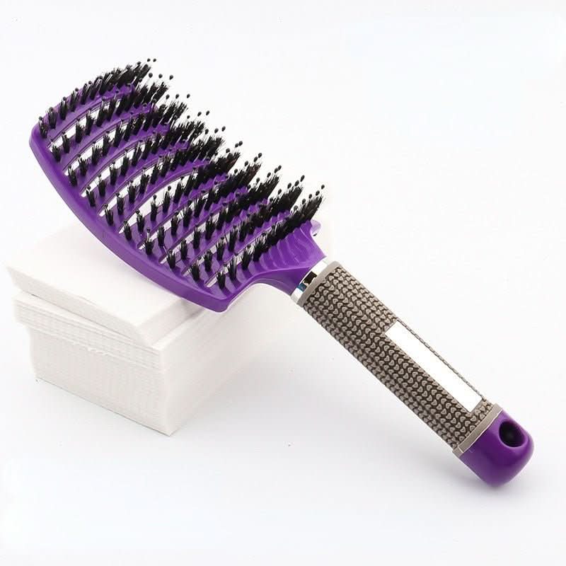 Enchanted Glide Detangler Hairbrush — Reduced Pull Design for Painless Detangling and Silky Shine