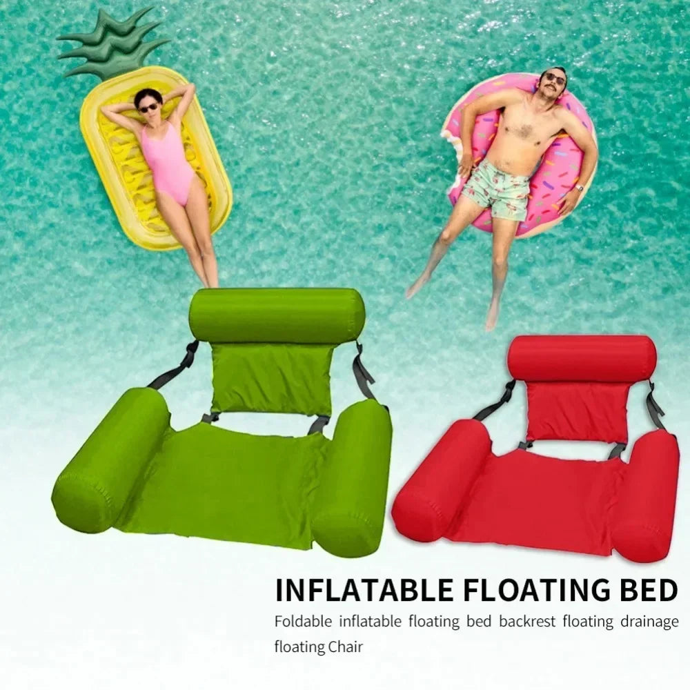 Inflatable Water Chair — Mesh Pool Lounger, 100x120 cm