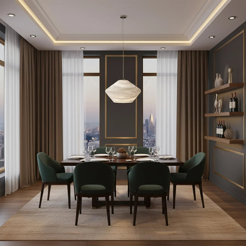 Sculptural Alabaster Gemstone Pendant Light | wildoxy