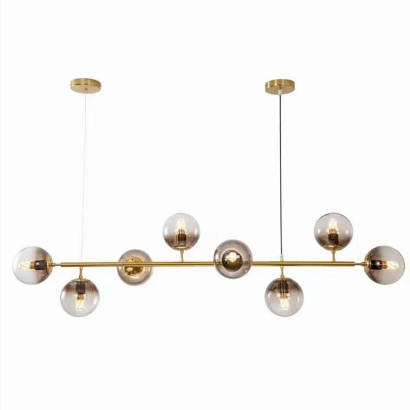 Astraeon Aluminum Glass Chandelier — Glass Ball Centerpiece In Gold Or Black Finish