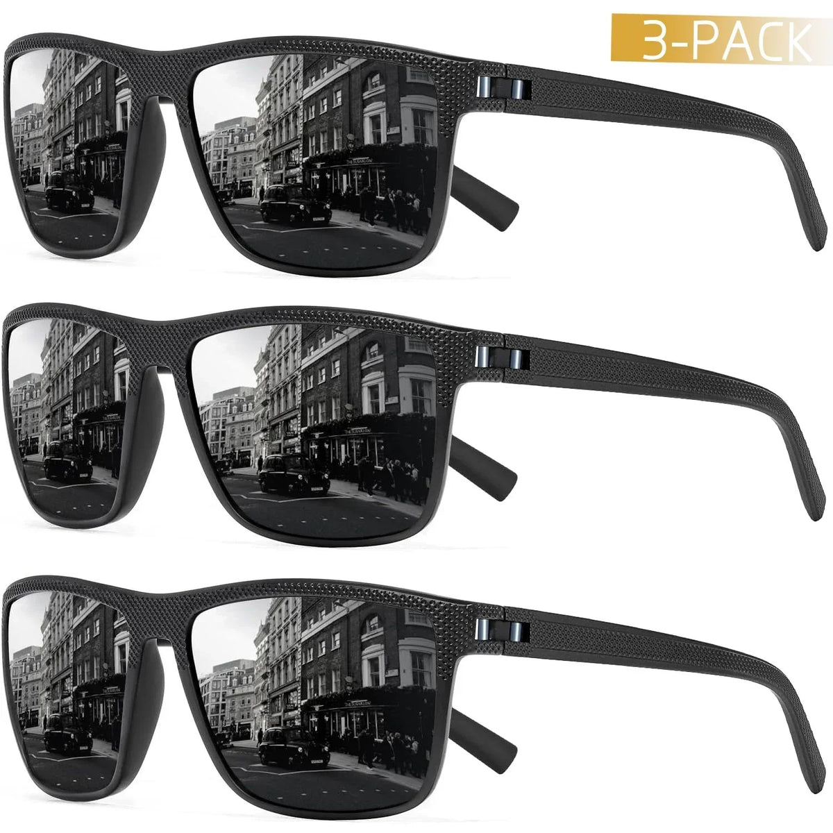 Lot de 3 lunettes de soleil polarisées — UV400, montures légères