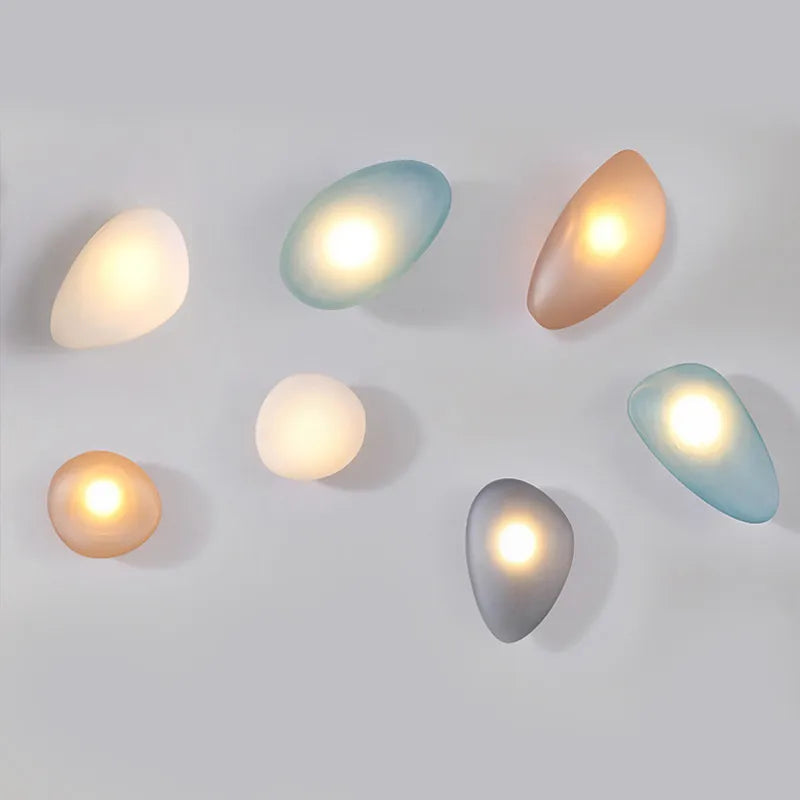 Lirena Colorful Glass Wall Lamp — Clear Acrylic Trim