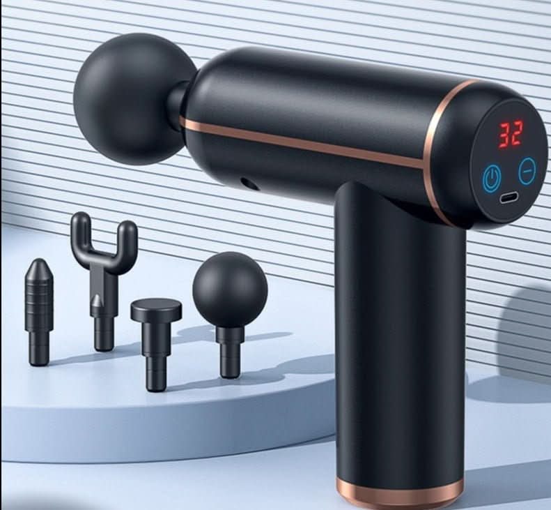 PulseFlow Portable Massager — Four Attachments, Compact Handheld Design