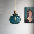 Liora Vintage Tones Glass Ball Pendant Light — Brushed Brass Fixture
