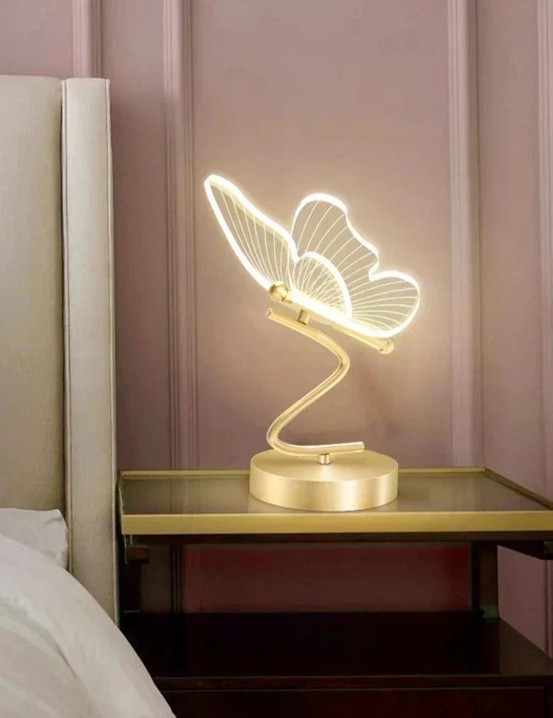 LumenBelle Contemporary Butterfly LED Table Lamp — Soft Mood Lighting
