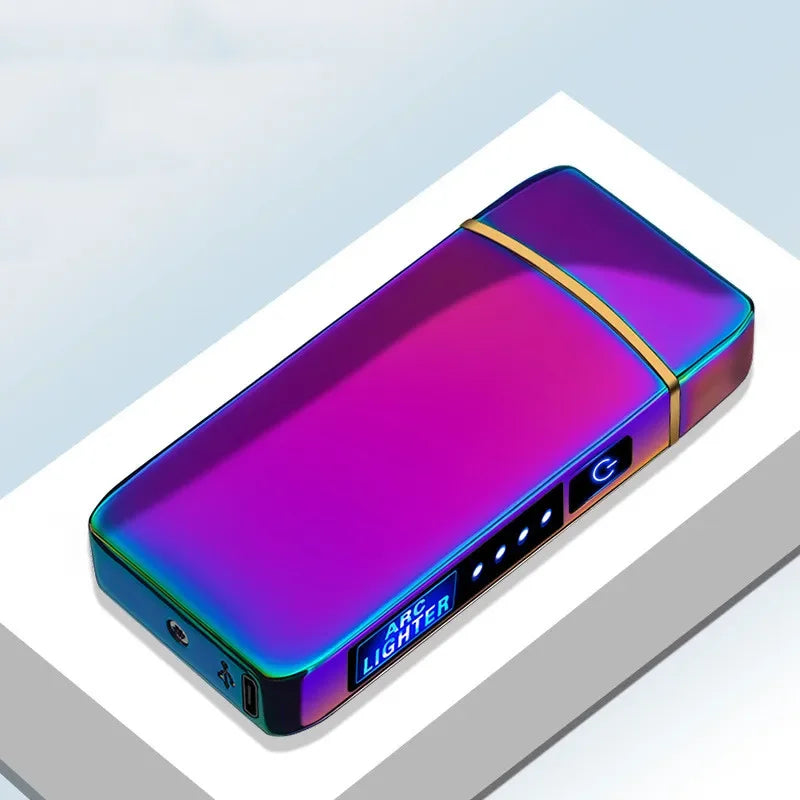 USB-ladattava plasmasytytin — sininen metalli, kaksoiskaari