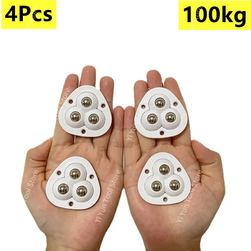 粘着式家具用キャスター - 360°回転、4個セット