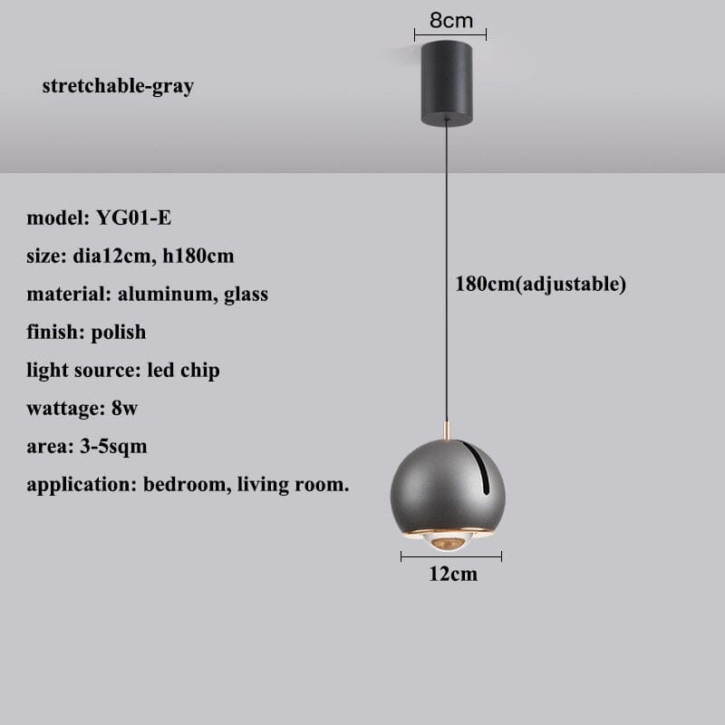 AstraLume Adjustable Tilt LED Pendant Light, Fully Dimmable