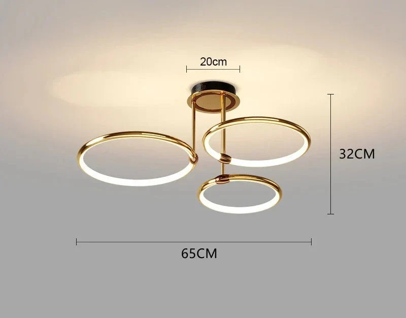 LED-Deckenleuchte mit Ringen – 3–6 Ringe, dimmbar, warmes, neutrales und kühles Licht