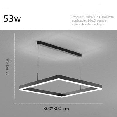 Square Geometric Pendant Chandelier — Contemporary Design, Warm Glow