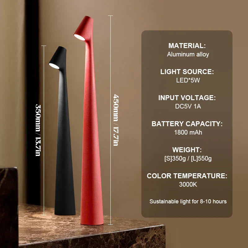 Nordic Wireless LED Table Lamp — Cord-Free Directed Beam