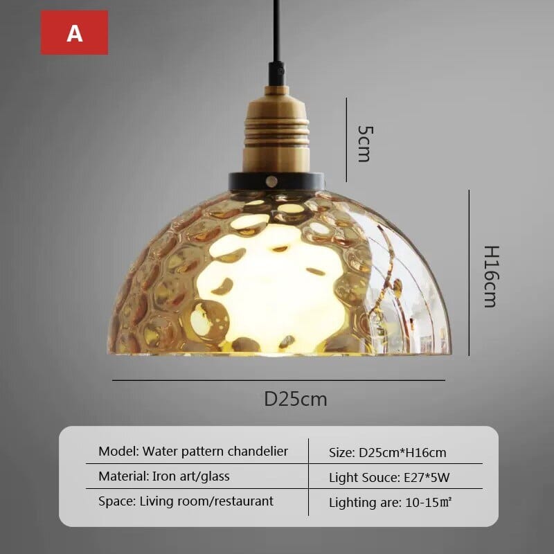 Luminara Vintage-Pendelleuchte aus Bernsteinglas — warmes LED-Licht