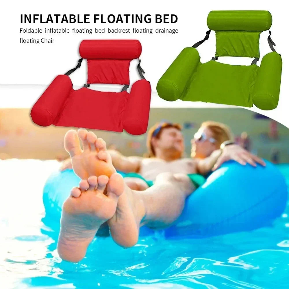Inflatable Water Chair — Mesh Pool Lounger, 100x120 cm