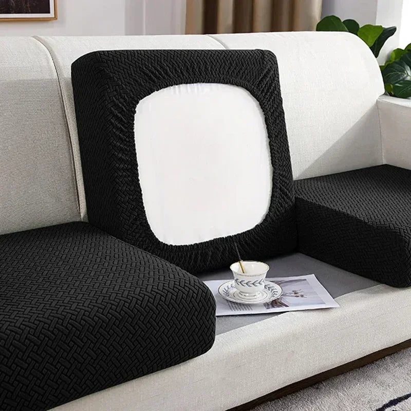 Capa elástica jacquard antiderrapante para sofá — Proteção premium FlexiWeave