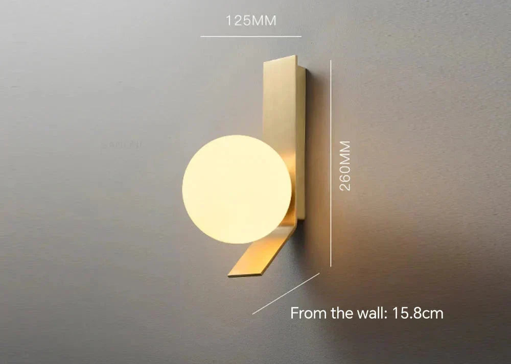 Aurelia Wall Lamp — Gilded Glass Stone Surface, Single LED G9 Bulb