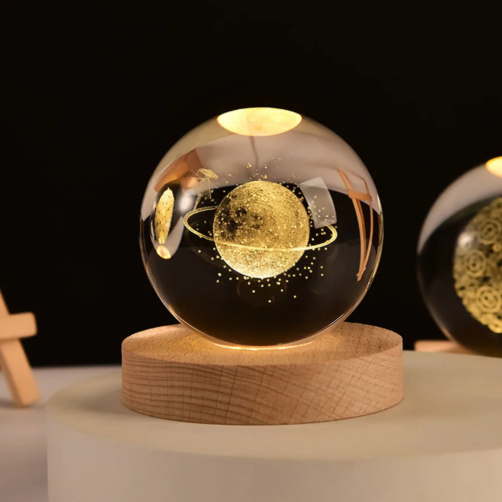 Lampada notturna a globo galattico 3D - Bagliore cosmico alimentato tramite USB