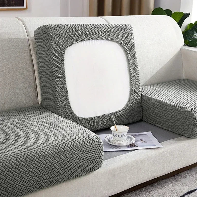 Capa elástica jacquard antiderrapante para sofá — Proteção premium FlexiWeave