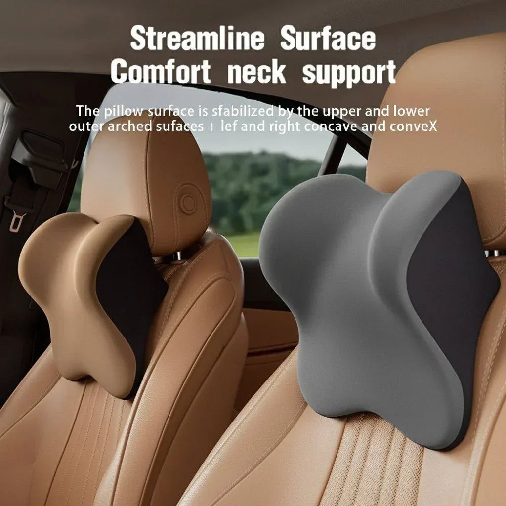NovaNest Ergonomic Memory Foam Car Neck Pillow — Neck and Lumbar Support