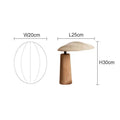 Aeron Wood Base and Cloth Shade LED Table Lamp, Includes E27 Bulb