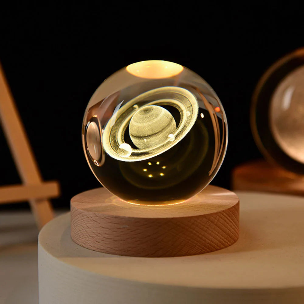 Lampada notturna a globo galattico 3D - Bagliore cosmico alimentato tramite USB
