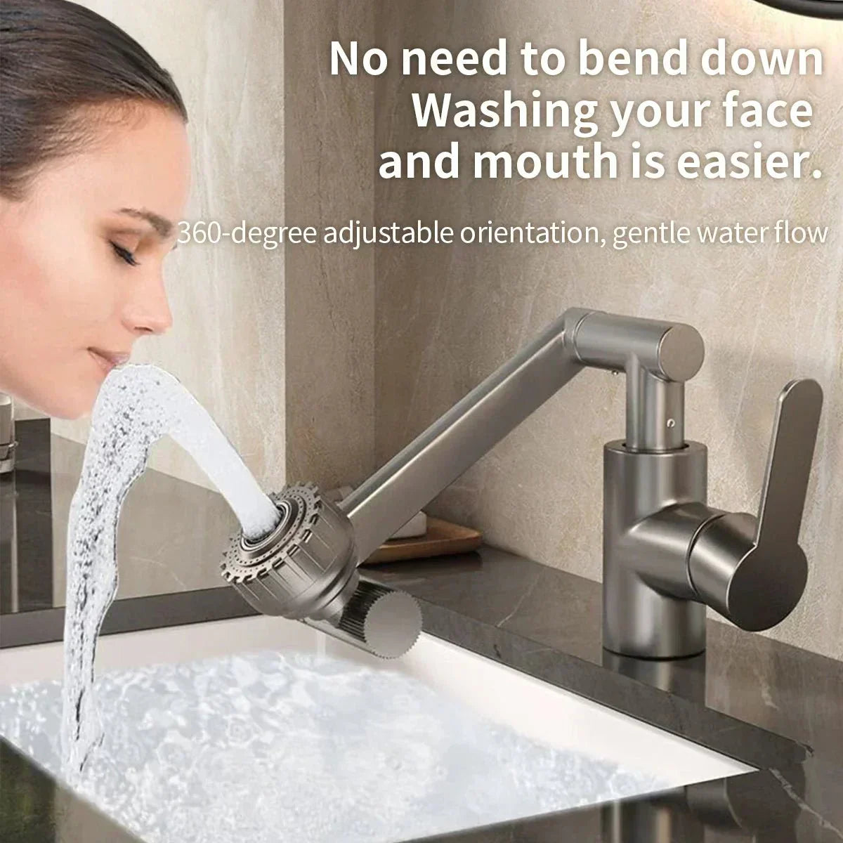 NovaFlex 360 Robotic Arm Kitchen Faucet — BubbleFlow and Shower Spray Modes