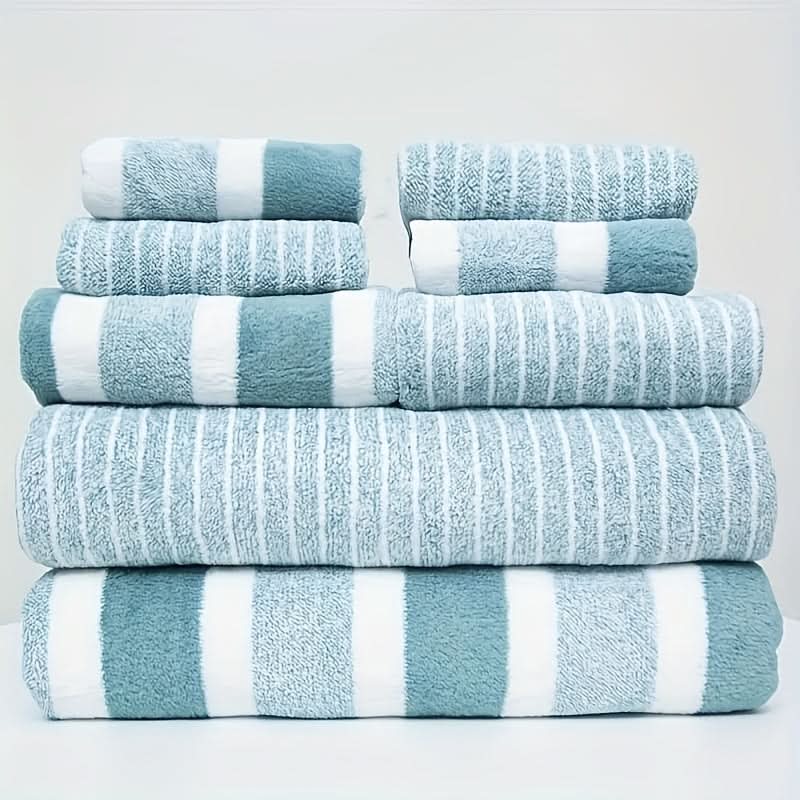 Spa Lovers Eight-Piece Coral Bath Towel Set — Ultra-Soft, Absorbent