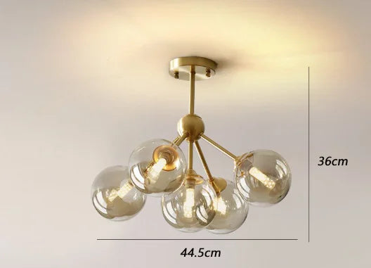 Lumenara Deckenpendelleuchte – warmes bernsteinfarbenes Glas, sanftes Leuchten